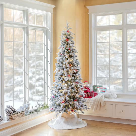 7ft. Pre-Lit Lexington Fir Artificial Christmas Tree, Warm White LED Lights